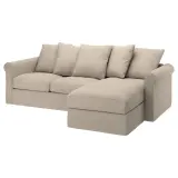 IKEA GRÖNLID (ИКЕА ГРЁНЛИД) — Чехол на 3-местный диван с шезлонгом, Hillared бежевый — фото 2