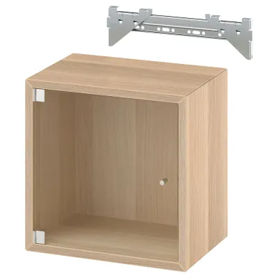 IKEA EKET (ИКЕА ЕКЕТ) — Шкаф навесной со стеклянной дверью, под белёный дуб 35x25x35 см