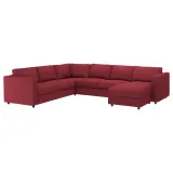 IKEA VIMLE (ИКЕА ВИМЛЕ) — Чехол углового дивана 5-местного с козеткой, Лейде красно-коричневый — фото 2