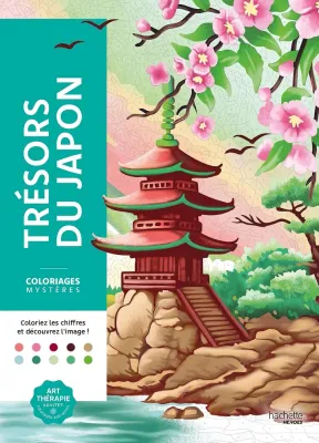 Раскраска по номерам Hachette Coloriages mystères - Trésors du Japon (Сокровища Японии), 128 стр.