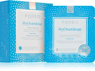 FOREO UFO H2Overdose - увлажняющая маска для лица / 6 шт.