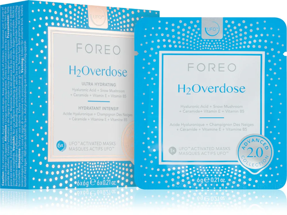 FOREO UFO H2Overdose - увлажняющая маска для лица / 6 шт. / GTIN 7350120791061