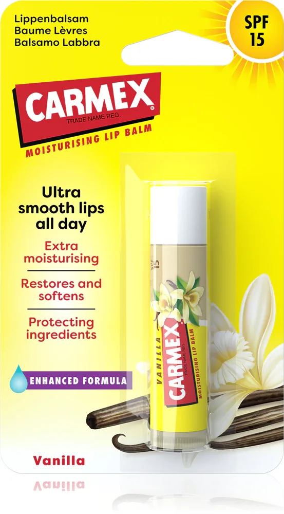Carmex Vanilla - увлажняющий бальзам для губ в стике SPF 15 / 4,25 g / GTIN 0083078003814