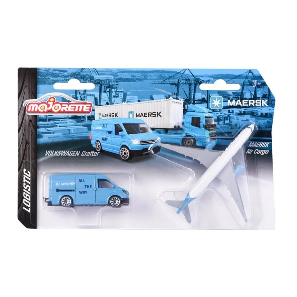 Majorette - Maersk металлический развозной грузовик + самолет Airbus 2057289 C / артикул 2057289 C / GTIN 3467452073346