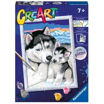 Ravensburger - CreArt Книжка для рисования с блестками Хаски 202157