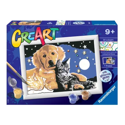 Ravensburger - CreArt Книжка-раскраска Собака и кошка ночью 200450