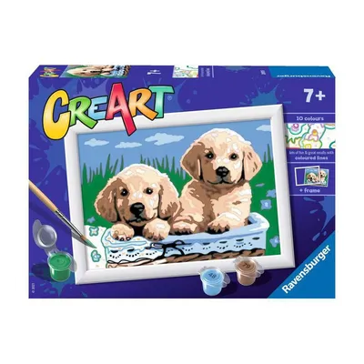 Ravensburger - CreArt Детская книжка-раскраска Щенки 289318