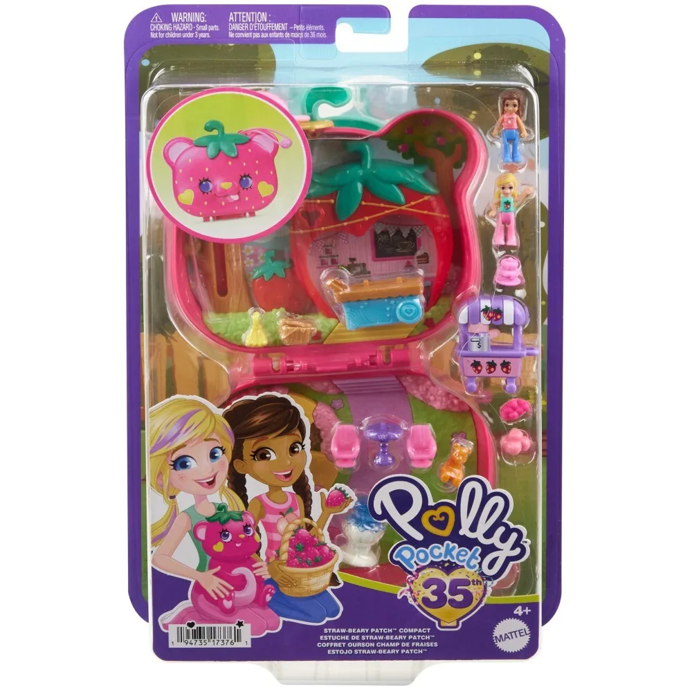 Polly Pocket - Клубничный мишка Компактный набор 2 куклы + аксессуары HRD35 / артикул FRY35 HRD35 / GTIN 194735173761