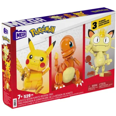 MEGA Pokemon - Построй и покажи трио строительных блоков Канто 529 элементов. HPF94