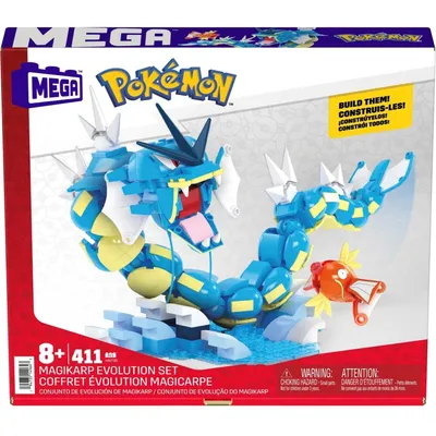 MEGA Pokemon - Набор строительных блоков Magikarp evolution из 411 элементов. HNT95