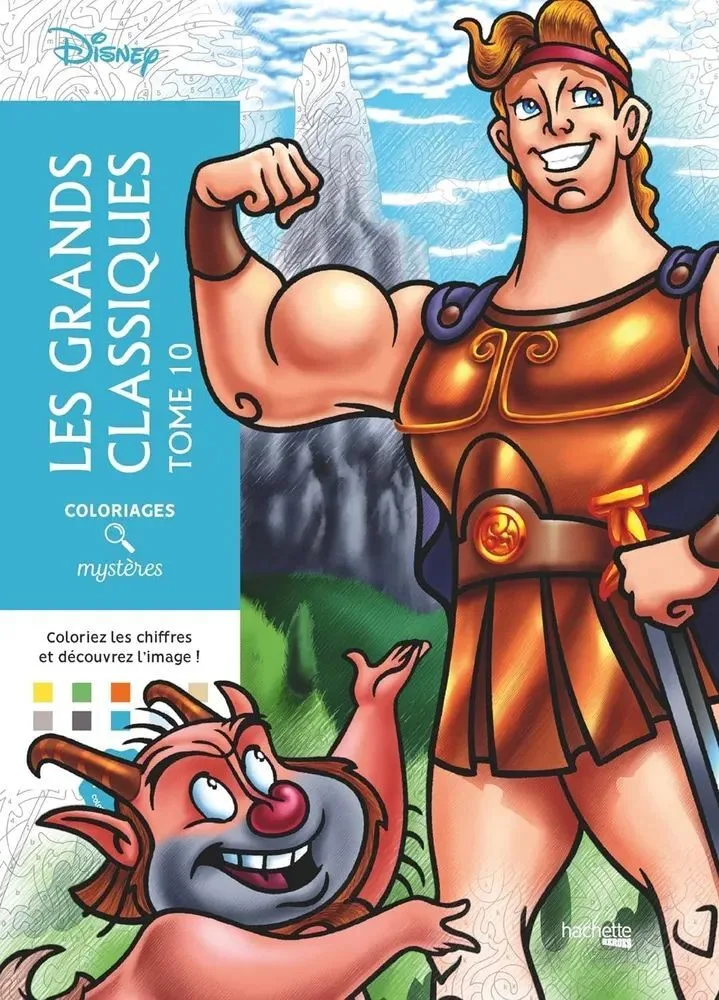 Раскраска по номерам Coloriages mysteres Disney - Геракл, том 10, Les Grands classiques 128стр.