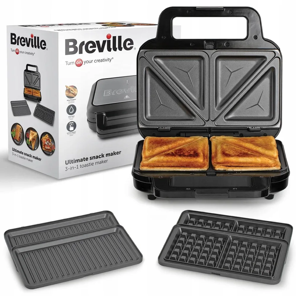 Вафельница Breville 3в1 ULTIMATE VST098X , черный 900 Вт