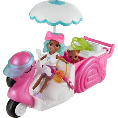 Polly Pocket - Тележка для закусок Фламинго Набор с куклой и аксессуарами HWP24