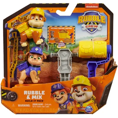 Пси Патруль - фигурки собачек 2-PACK Rubble & Crew + кинетический песок 20141513