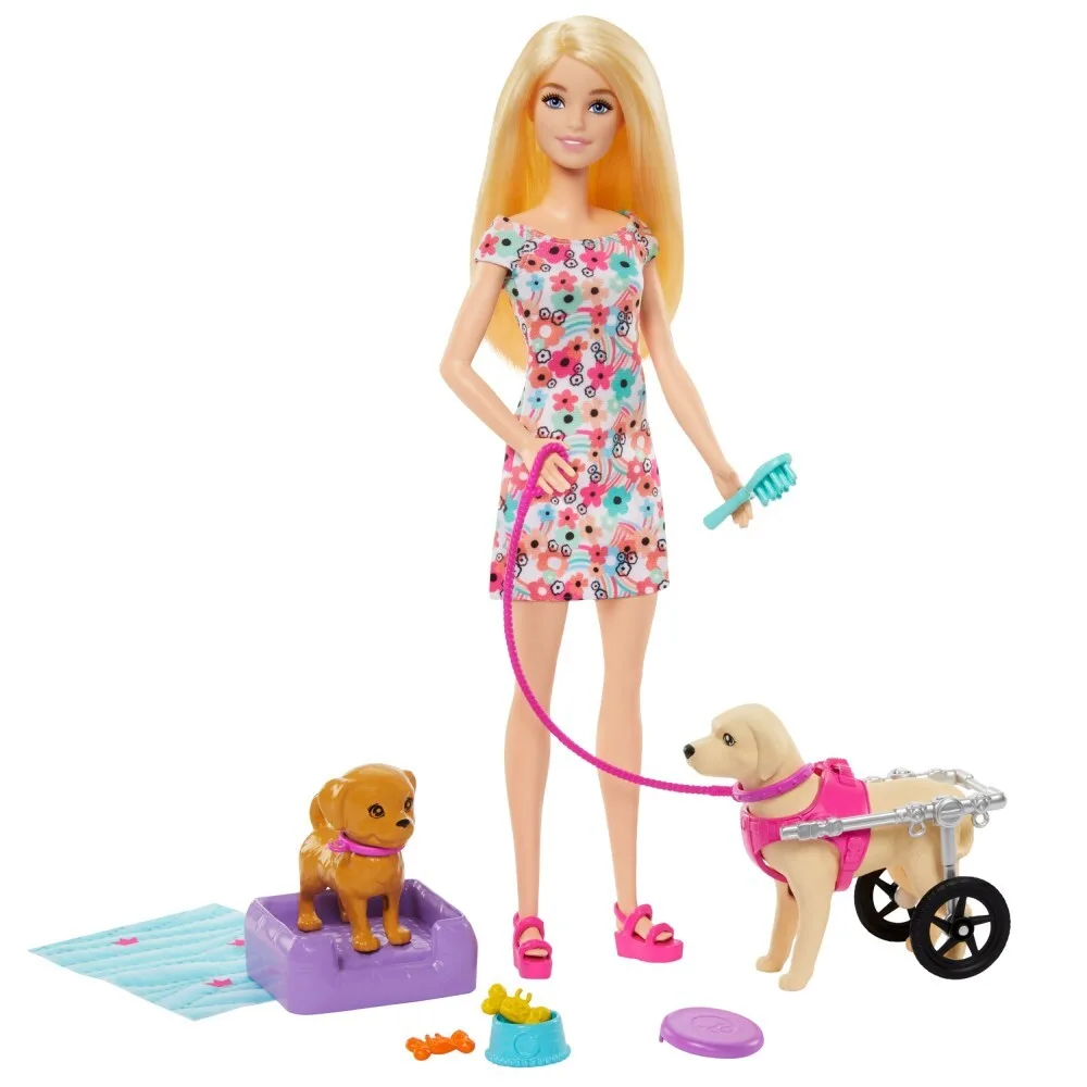 Barbie - Кукла Барби и собака в коляске + 10 аксессуаров HTK37 / артикул HTK37 / GTIN 194735192243