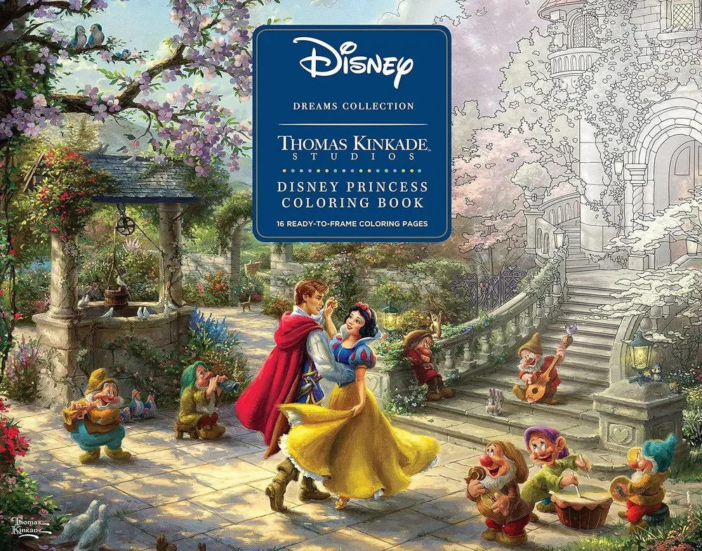 Раскраска Disney Dreams Collection - Принцессы Диснея Thomas Kinkade Studios, большой формат, 42 стр.