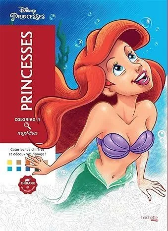 Раскраска по номерам Coloriages mysteres Disney - Princesses - Принцессы Дисней - Русалочка, 128стр. - 2019457156