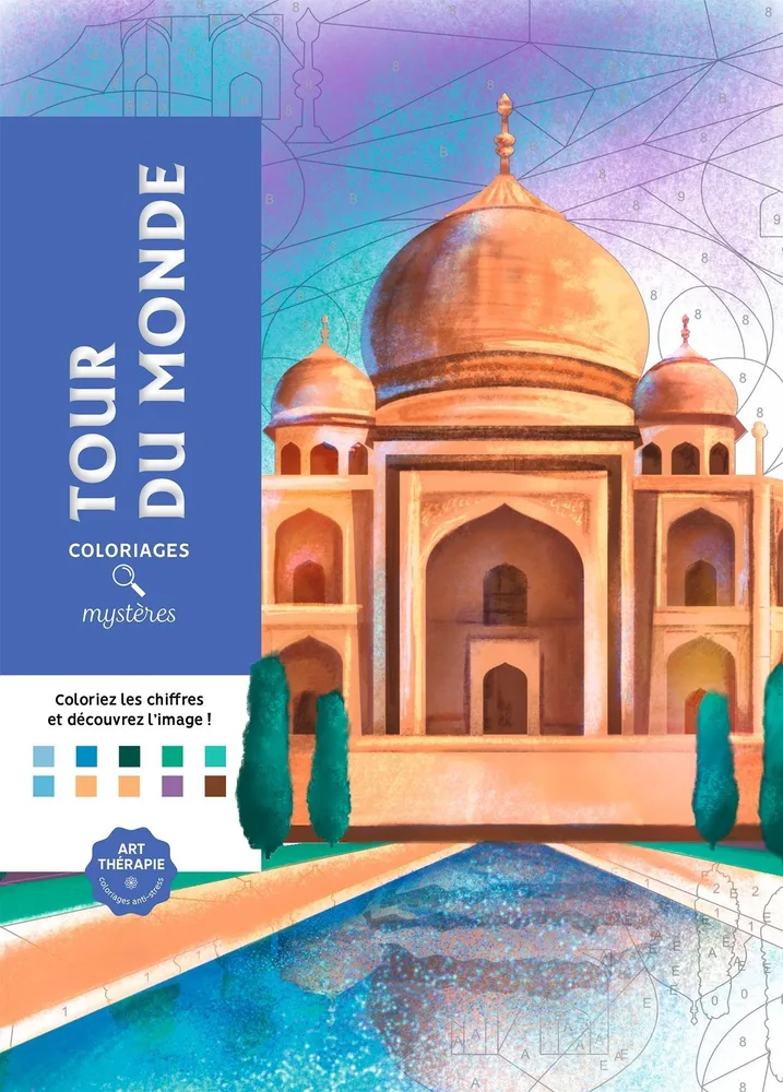 Раскраска по номерам Coloriages mysteres Disney Tour du monde - вокруг света / 9782376715191