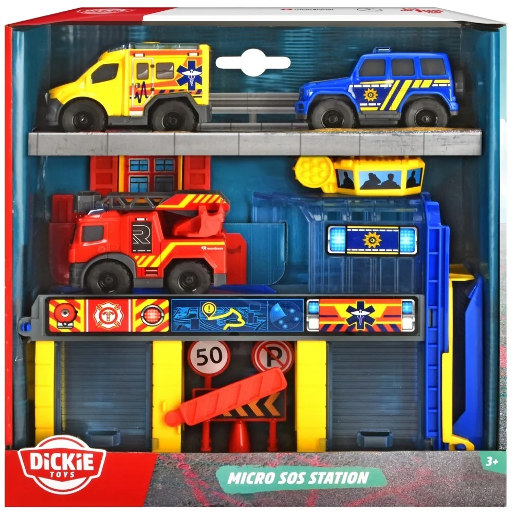 Dickie SOS - Спасательная станция + 3 автомобиля Mercedes Benz 3713017 / артикул 3713017 / GTIN 4006333089084