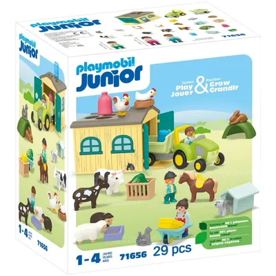 Playmobil - Юношеское приключение на ферме с трактором, прицепом и животными 71656