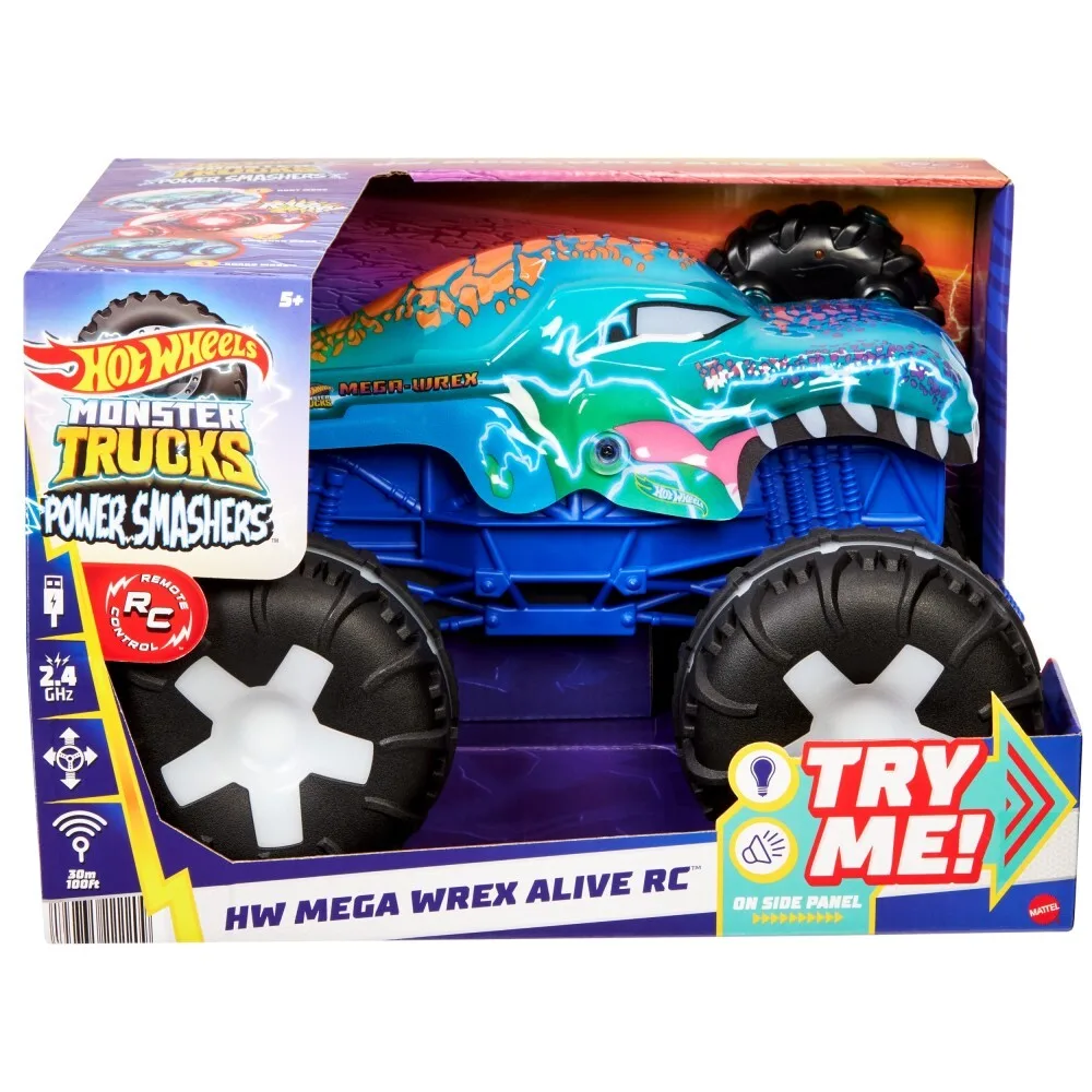Hot Wheels - Монстр-трак на дистанционном управлении Mega-Wrex Alive 1:15 Light & Sound JBD90 / артикул JBD90 / GTIN 194735258246