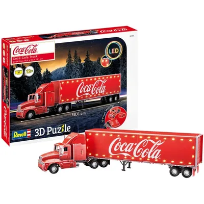 Revell - 3D пазл Грузовик Coca-Cola LED Edition 168 элементов. 00152