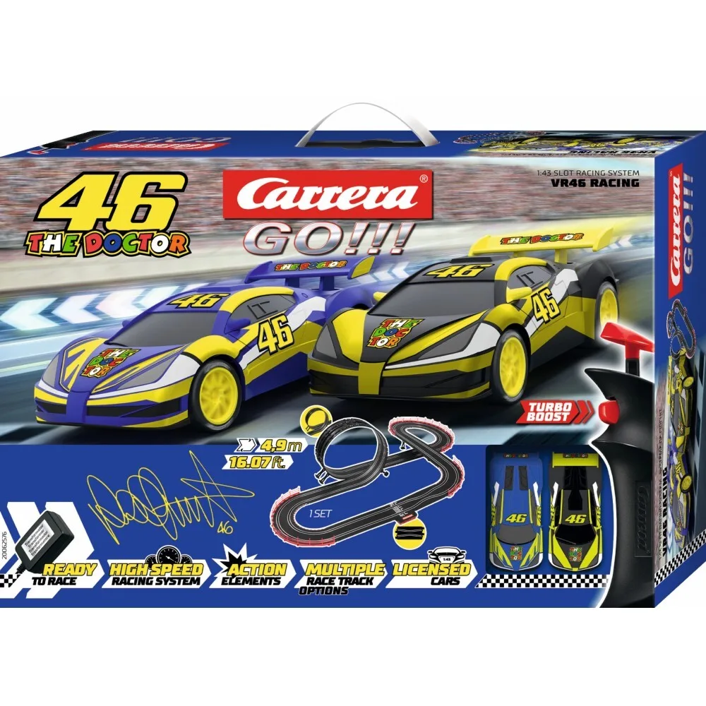 Carrera GO!!! - Автотрек 4.9m VR46 Racing The Doctor + 2 машинки 62576 / артикул 62576 / GTIN 4007486625761