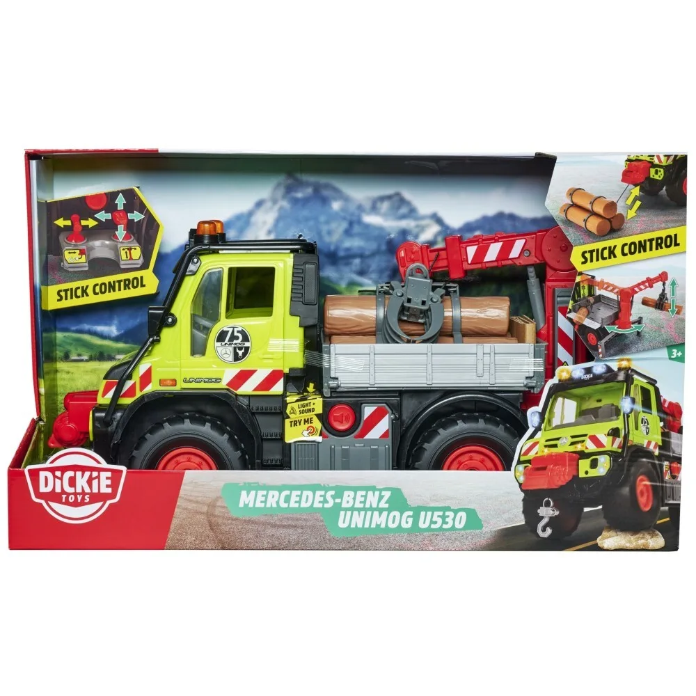 Dickie City - Большой лесовоз UNIMOG U530 Mercedes-Benz 45 см свет и звук 3749032 / артикул 3749032 / GTIN 4006333076671