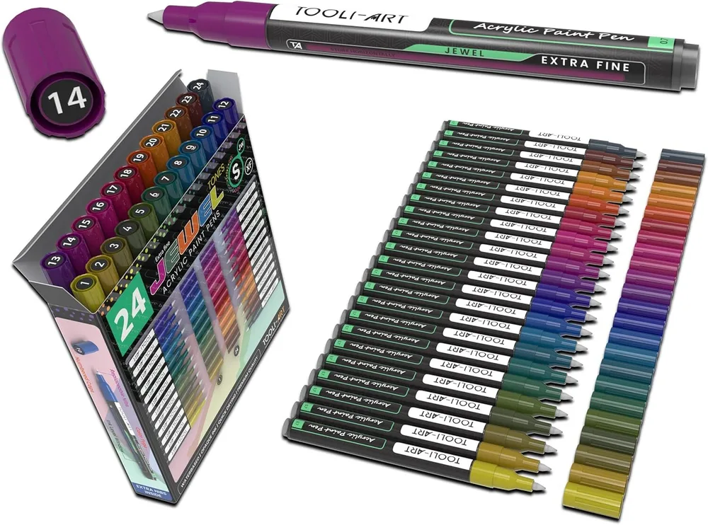 TOOLI-ART акриловые маркеры фломастеры 24 24 Jewel Dark Tones 0,7 мм