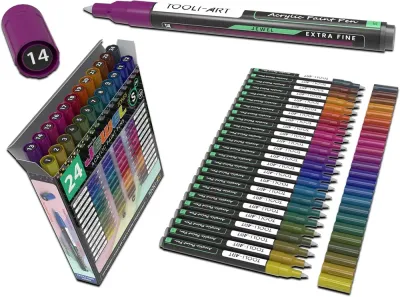 TOOLI-ART акриловые маркеры фломастеры 24 24 Jewel Dark Tones 0,7 мм