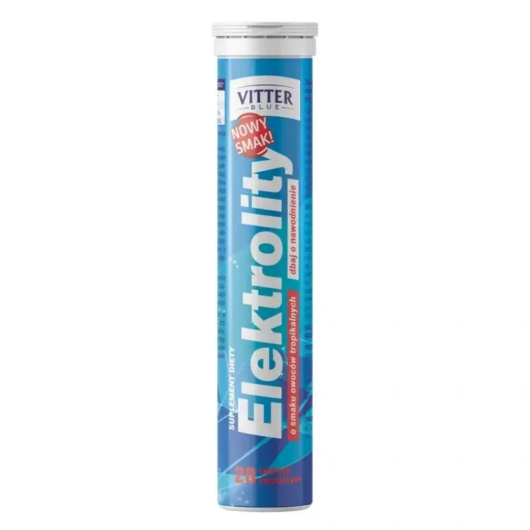 Vitter Blue - электролиты со вкусом тропических фруктов, 20 шипучих таблеток