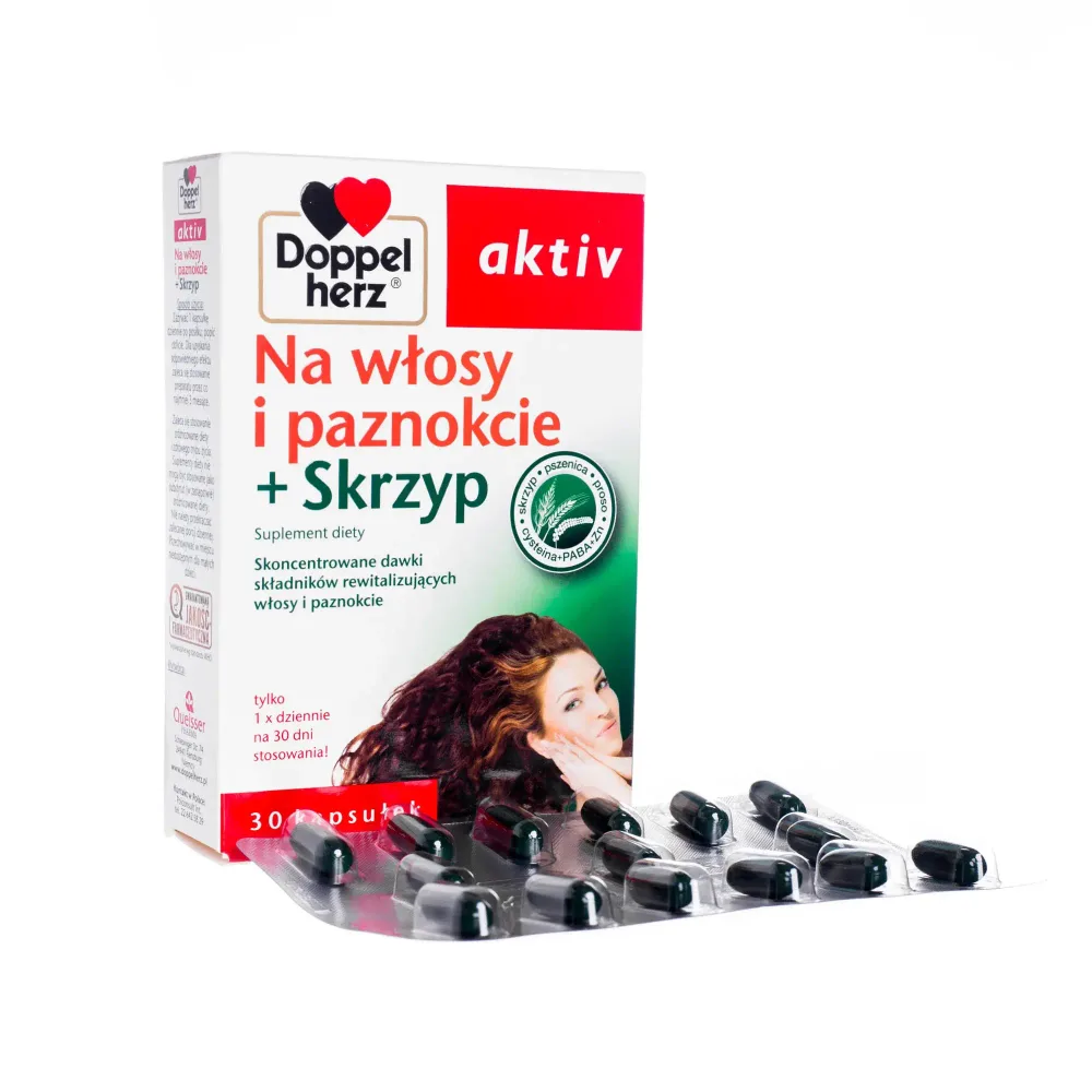 Doppelherz Aktiv для волос и ногтей + хвощ - 30 капсул