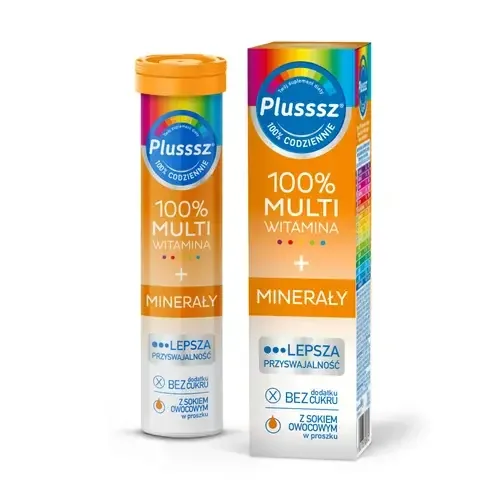 Plusssz 100% Мультивитамины + Минералы - 20 шипучих таблеток