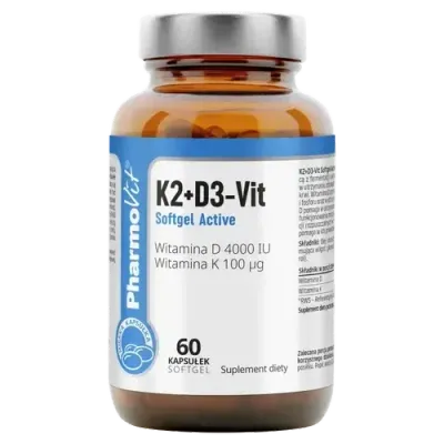 Pharmovit K2+D3-Vit Softgel Активная диетическая добавка, 60 капсул
