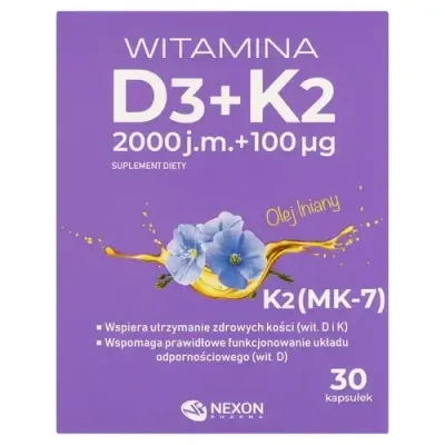 Витамин D3+K2 2000 МЕ + 100 мкг - 30 капсул
