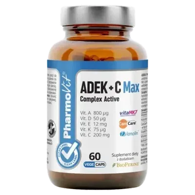 Pharmovit Clean Label ADEK + C Max Complex Active диетическая добавка, 60 капсул