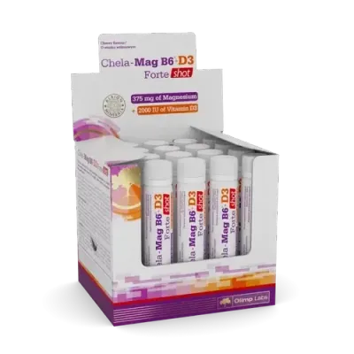 БАД Olimp Chela-Mag B6+D3 Forte, дробь, со вкусом вишни, 25 мл