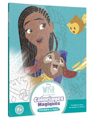Hachette  раскраска по номерам  WISH, ASHA ET LA BONNE ÉTOILE - Coloriages Magiques - Trompe l'oeil (7+) - Disney