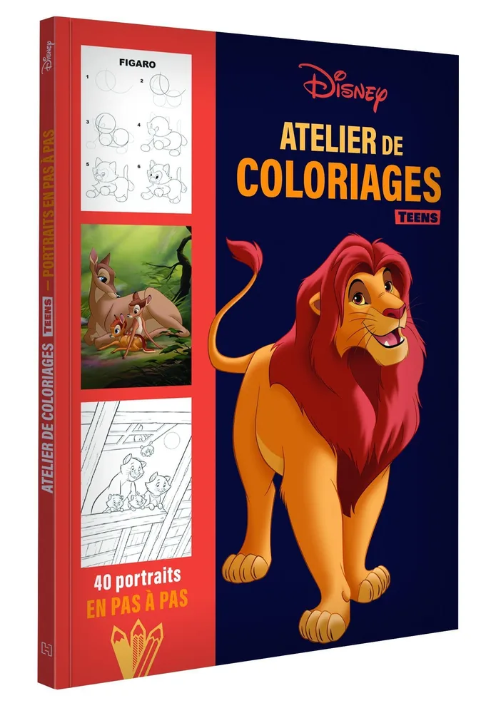 Hachette раскраска по номерам DISNEY TEENS - Atelier de coloriages - Portraits en pas à pas