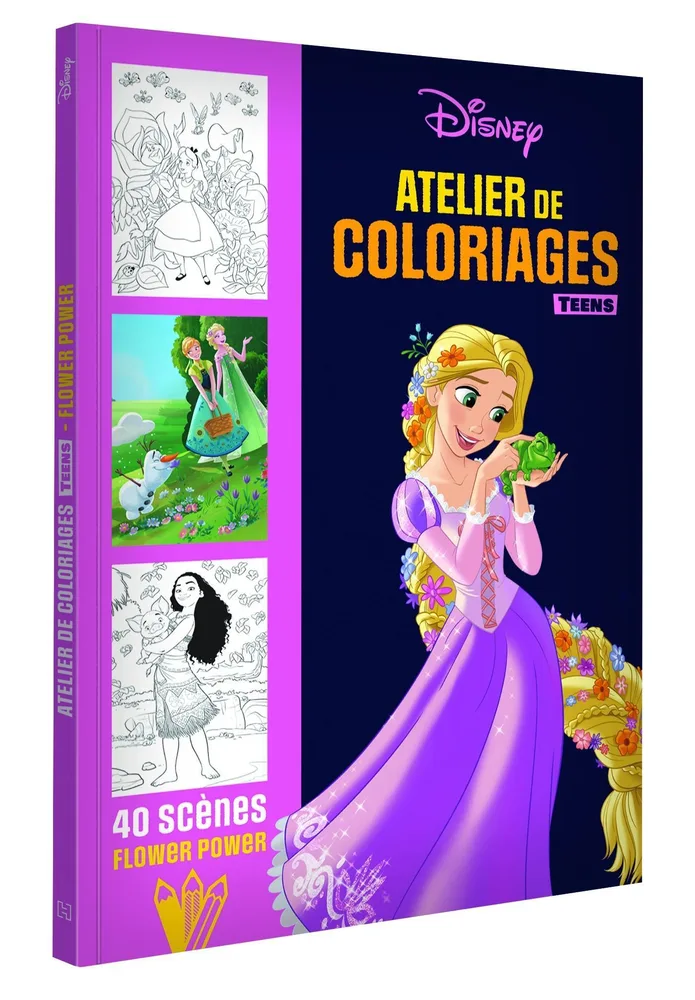 Hachette раскраска по номерам DISNEY TEENS - Atelier de coloriages - Flower Power