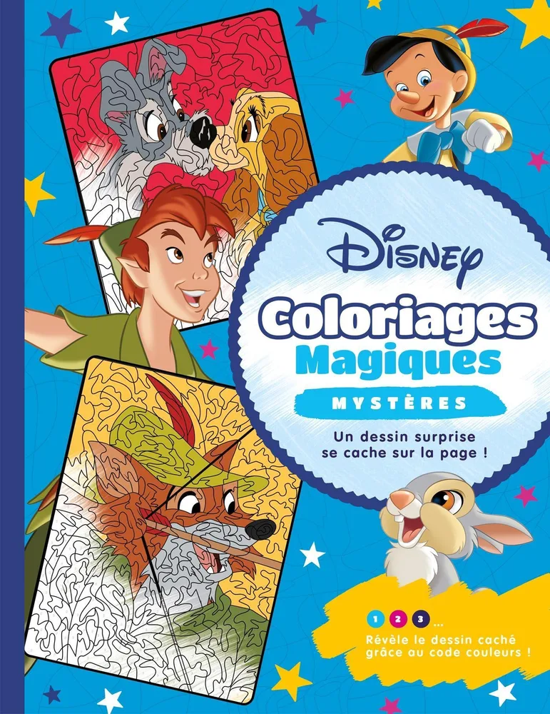 Hachette/ раскраска по номерам/ DISNEY CLASSIQUES - Coloriages Magiques - Mystères