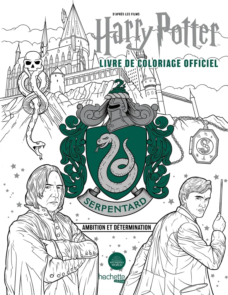 Hachette/ раскраска по номерам/ Harry Potter - Serpentard - le livre de coloriage officiel
