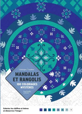 Hachette/ раскраска по номерам/ Coloriages mystères - Mandalas et Rangolis