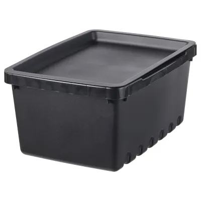 IKEA UPPSNOFSAD (ИКЕА УППСНОФСАД) — Контейнер с крышкой, черный, 25x17x12 см/3,5 л