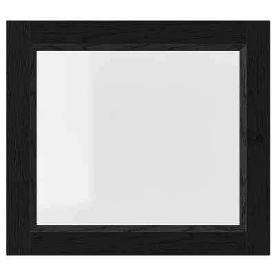IKEA OXBERG (ИКЕА ОКСБЕРГ) — Стеклянная дверь, черная имитация дуб, 40x35 см