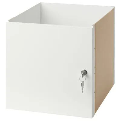 IKEA KALLAX (ИКЕА КАЛЛАКС) — Дверная вставка с замком, белая, 33x33 см