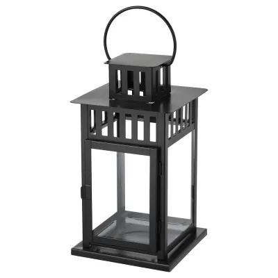 IKEA BORRBY (ИКЕА БОРРБЙ) — Фонарь, внутренний/наружный черный, 28 см