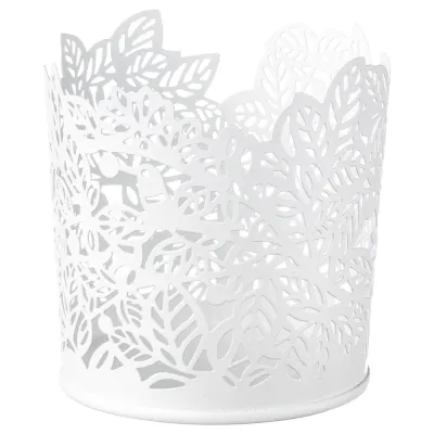 IKEA SAMVERKA (ИКЕА САМВЕРКА) — Подставка для чайных ламп, белая, 8 см