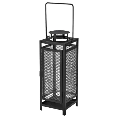 IKEA BERGGRAN (ИКЕА БЕРГГРАН) — Фонарь-свеча "Колонна", внутренний/внешний антрацит, 34 см