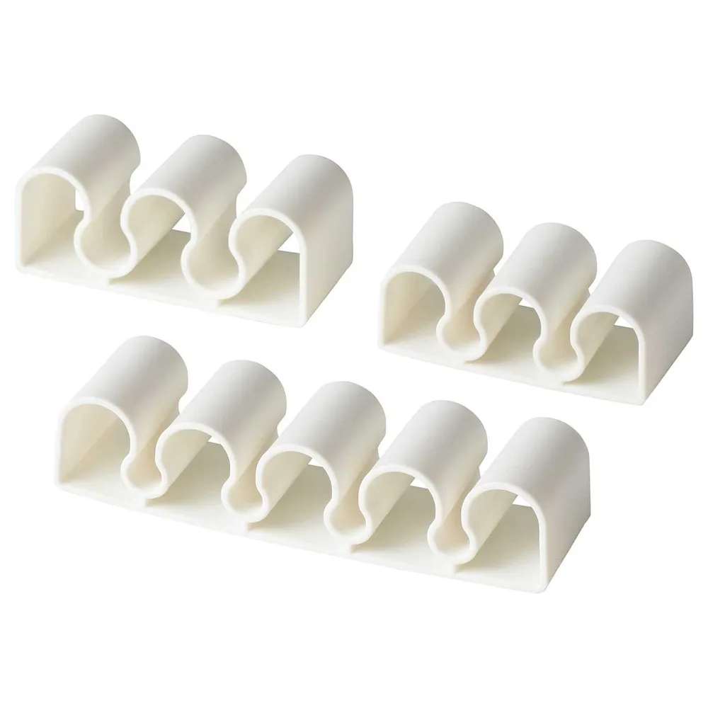 IKEA KALKSTUFF (ИКЕА КАЛКСТУФФ) — Кабельный зажим, 3 штуки, белый